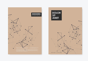 Polygonal in origami style on white background. Internet technology. Vector pattern. Communication network. Abstract tech connect background