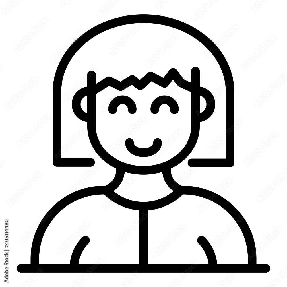 Poster smiling avatar icon. outline smiling avatar vector icon for web design isolated on white background