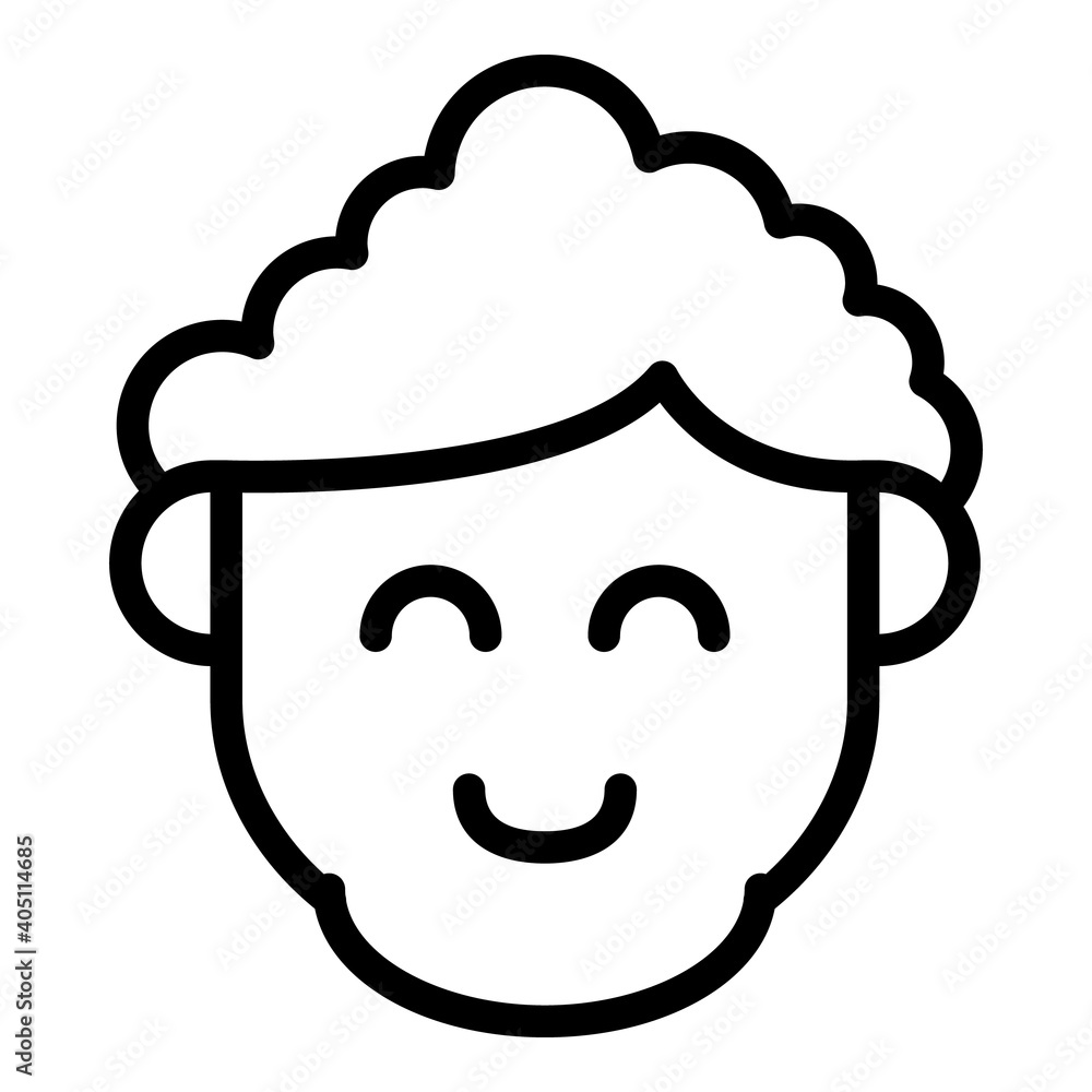Poster cute smiling icon. outline cute smiling vector icon for web design isolated on white background