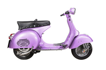 Obraz premium Vintage pink scooter - 1959 - on white background
