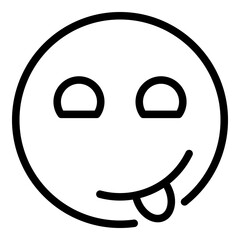 Smiling emoji tongue icon. Outline smiling emoji tongue vector icon for web design isolated on white background