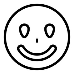 Cute smiling emoji icon. Outline cute smiling emoji vector icon for web design isolated on white background