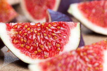 sliced fruit of ripe figs