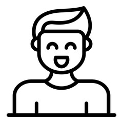 Joke smiling icon. Outline joke smiling vector icon for web design isolated on white background