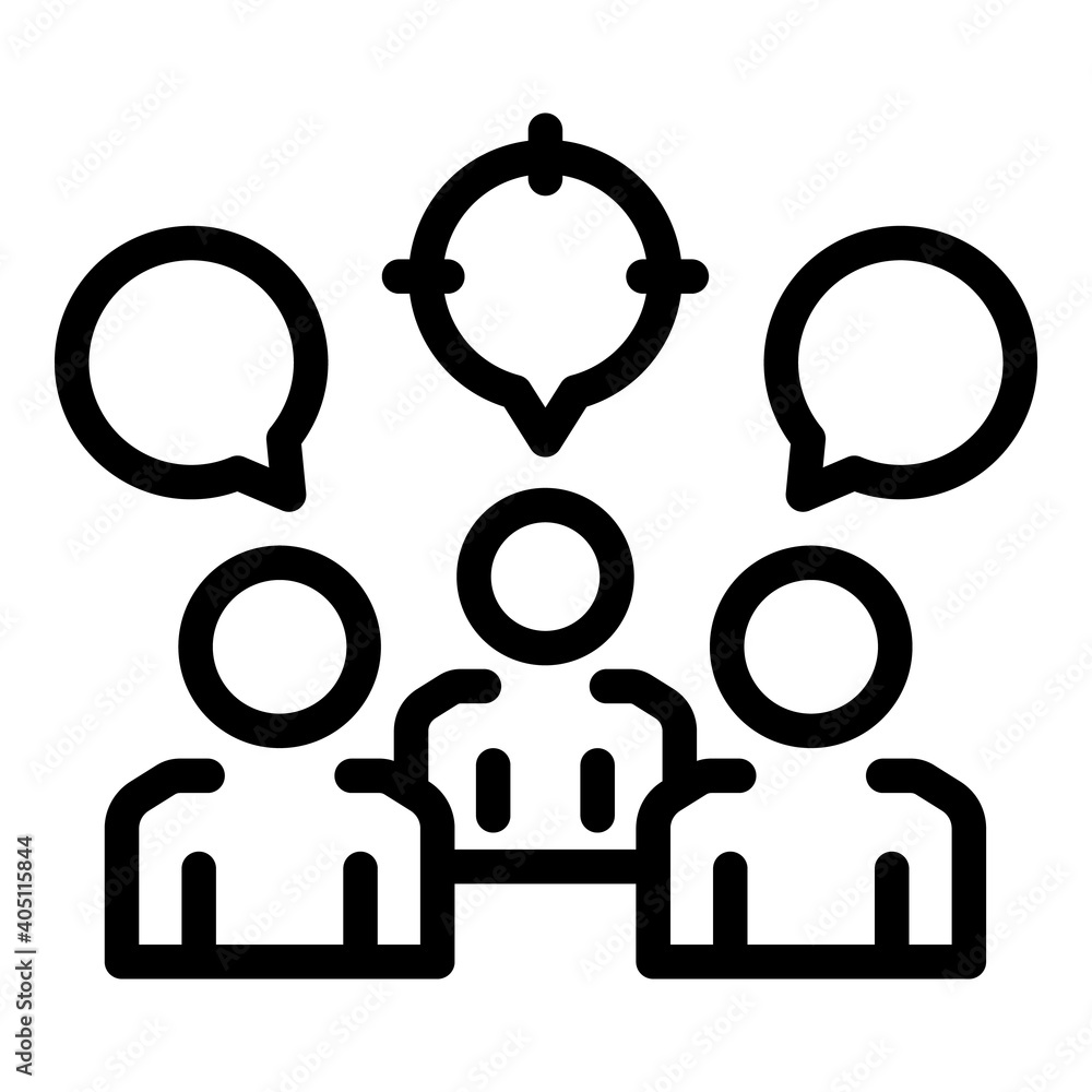 Aufkleber business collaboration target icon. outline business collaboration target vector icon for web design