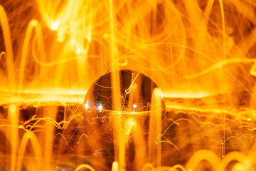 long exposure photography of-glass wool spark trails and glass ball.jpg
