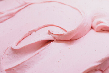 Close up creamy pink ice cream
