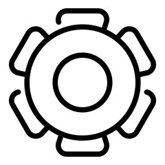 Business collaboration gear wheel icon. Outline business collaboration gear wheel vector icon for web design isolated on white background