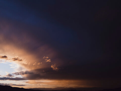Dark majestic storm clouds in sky
