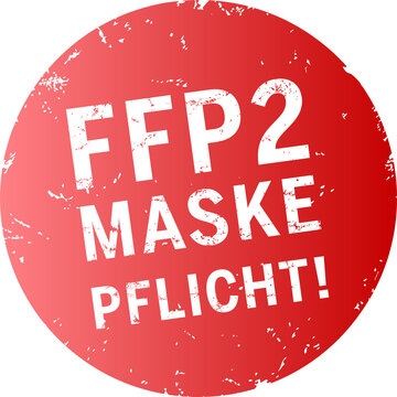 roter Button FFP2 Maske Pflicht