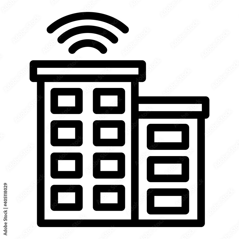 Poster wireless building icon. outline wireless building vector icon for web design isolated on white backg
