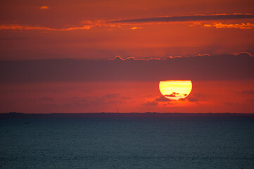 Sea and sky at sunset.Beautiful seascape.