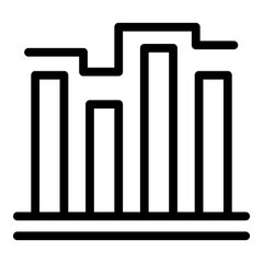 Bar chart icon. Outline bar chart vector icon for web design isolated on white background