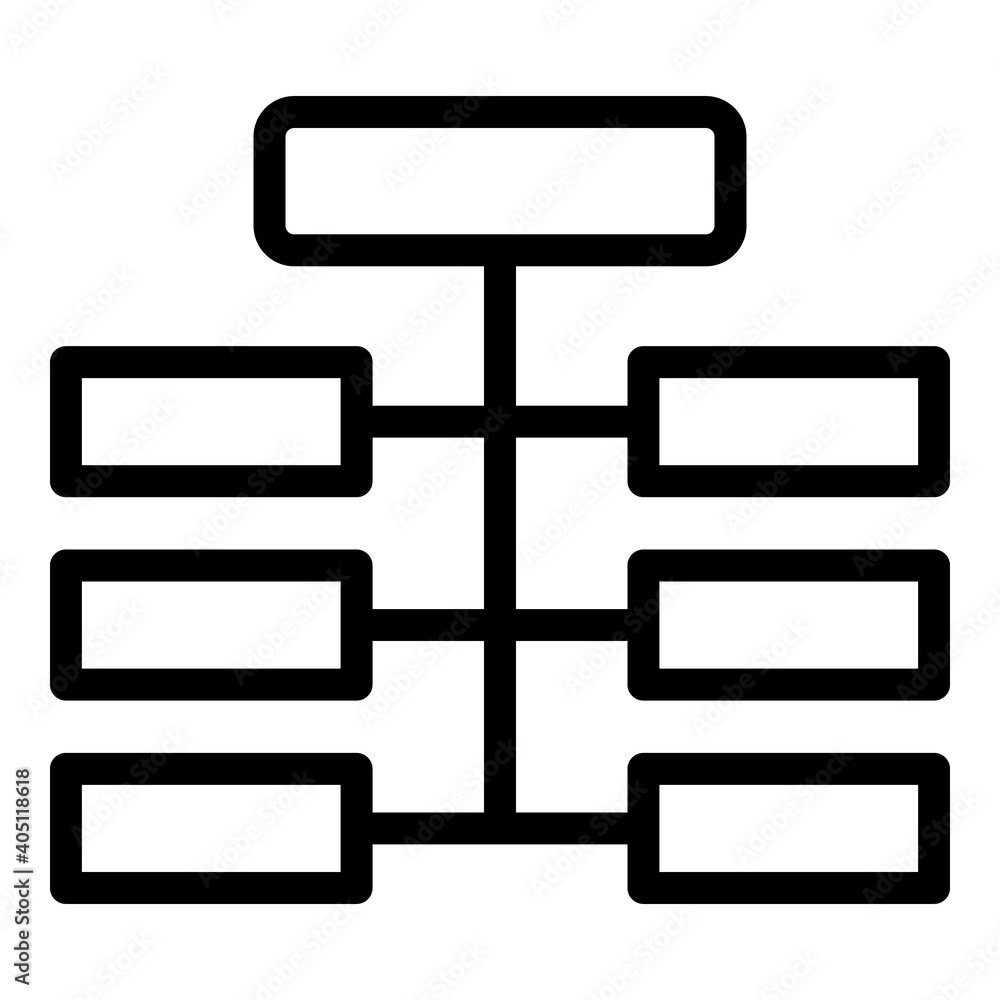Poster hierarchy structure icon. outline hierarchy structure vector icon for web design isolated on white b