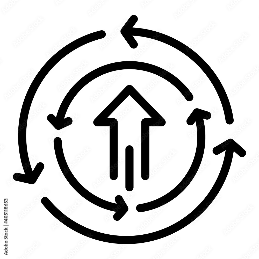 Poster arrow circle flow icon. outline arrow circle flow vector icon for web design isolated on white backg