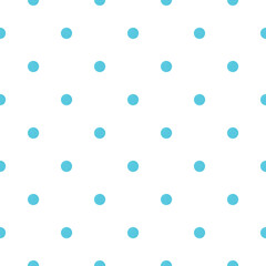 Watercolour blue polka dot pattern on the white background