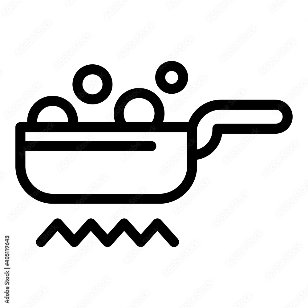 Poster frying pan icon. outline frying pan vector icon for web design isolated on white background