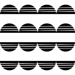 Ethnic seamless pattern of geometric shapes. Black and white color. Scribbles. Can be used for social media, posters, email, print, ads designs.