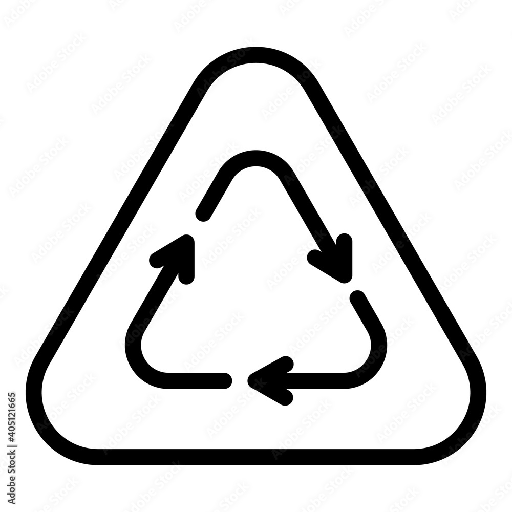 Aufkleber eco triangle icon. outline eco triangle vector icon for web design isolated on white background