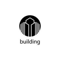 abstract building vector illustration line logo circle design template