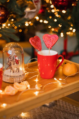 christmas cookies and tea