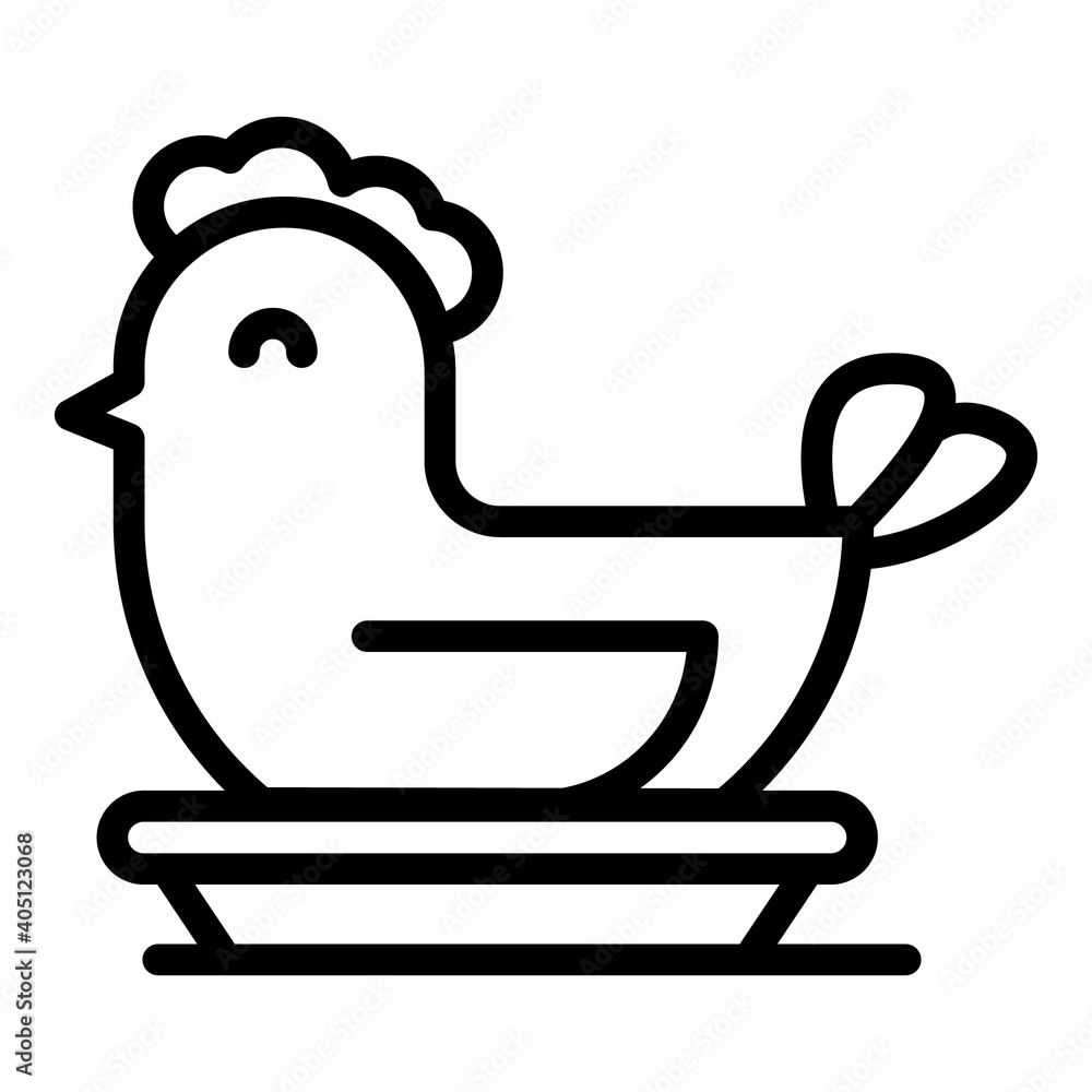 Poster chicken icon. outline chicken vector icon for web design isolated on white background