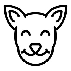 Dog face icon. Outline dog face vector icon for web design isolated on white background