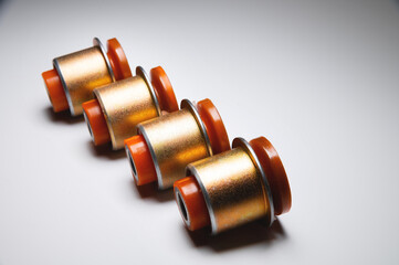 New set of polyurethane front suspension bushings for cars. silent blocks of the front axle of an...