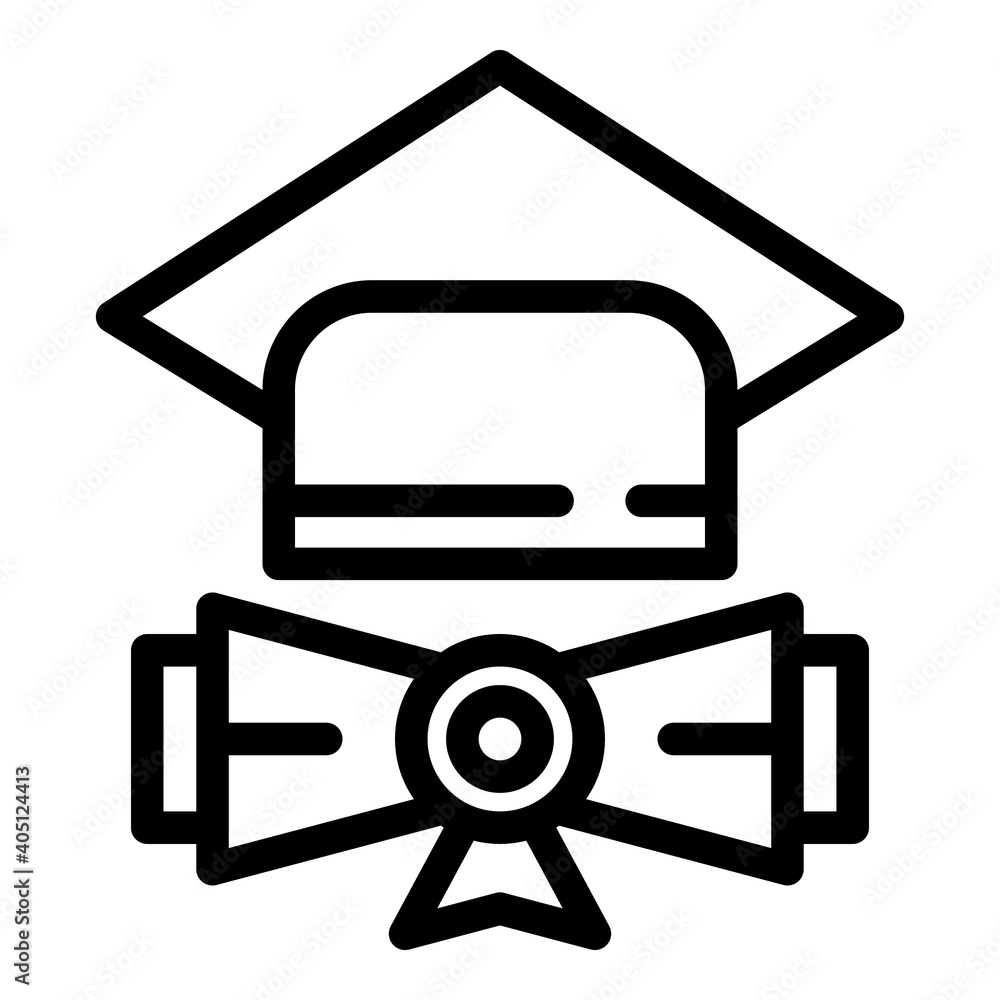 Aufkleber cap degree icon. outline cap degree vector icon for web design isolated on white background