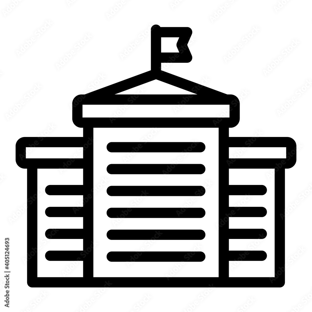 Poster university building icon. outline university building vector icon for web design isolated on white b