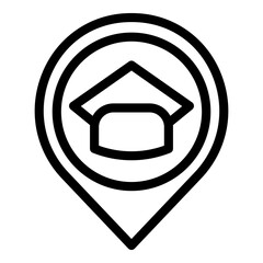 Degree location icon. Outline degree location vector icon for web design isolated on white background