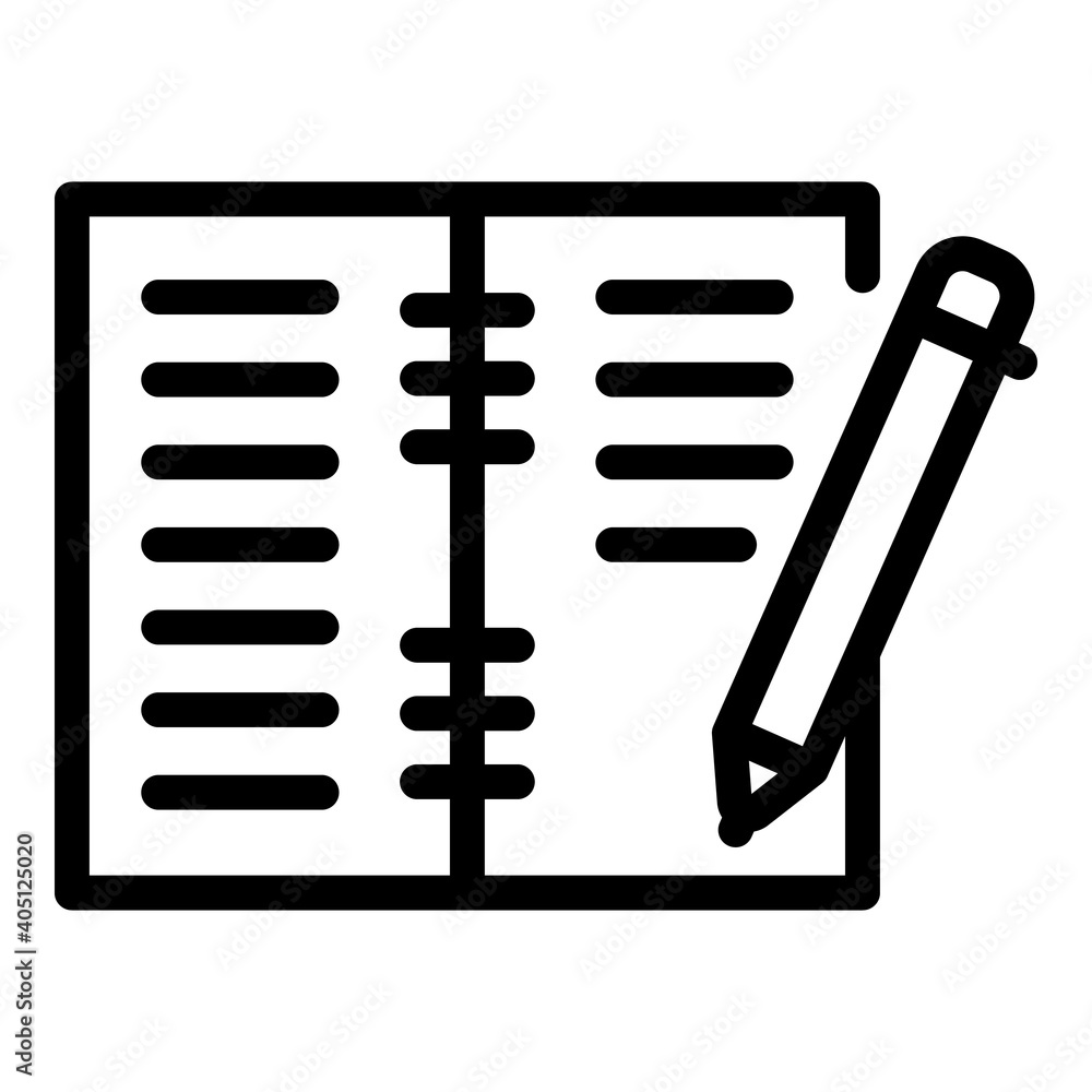 Poster school notebook icon. outline school notebook vector icon for web design isolated on white backgroun