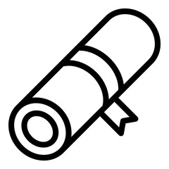 Education diploma icon. Outline education diploma vector icon for web design isolated on white background