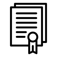 Achievement certificate icon. Outline achievement certificate vector icon for web design isolated on white background