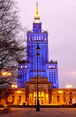 Warsaw ,view of the night city