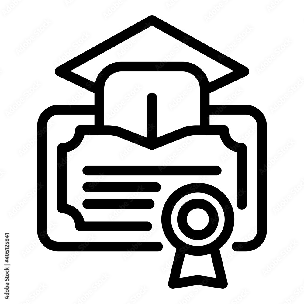 Aufkleber study degree icon. outline study degree vector icon for web design isolated on white background