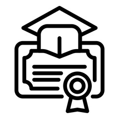 Study degree icon. Outline study degree vector icon for web design isolated on white background