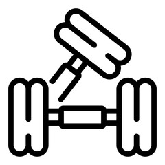 Dumbbells icon. Outline dumbbells vector icon for web design isolated on white background