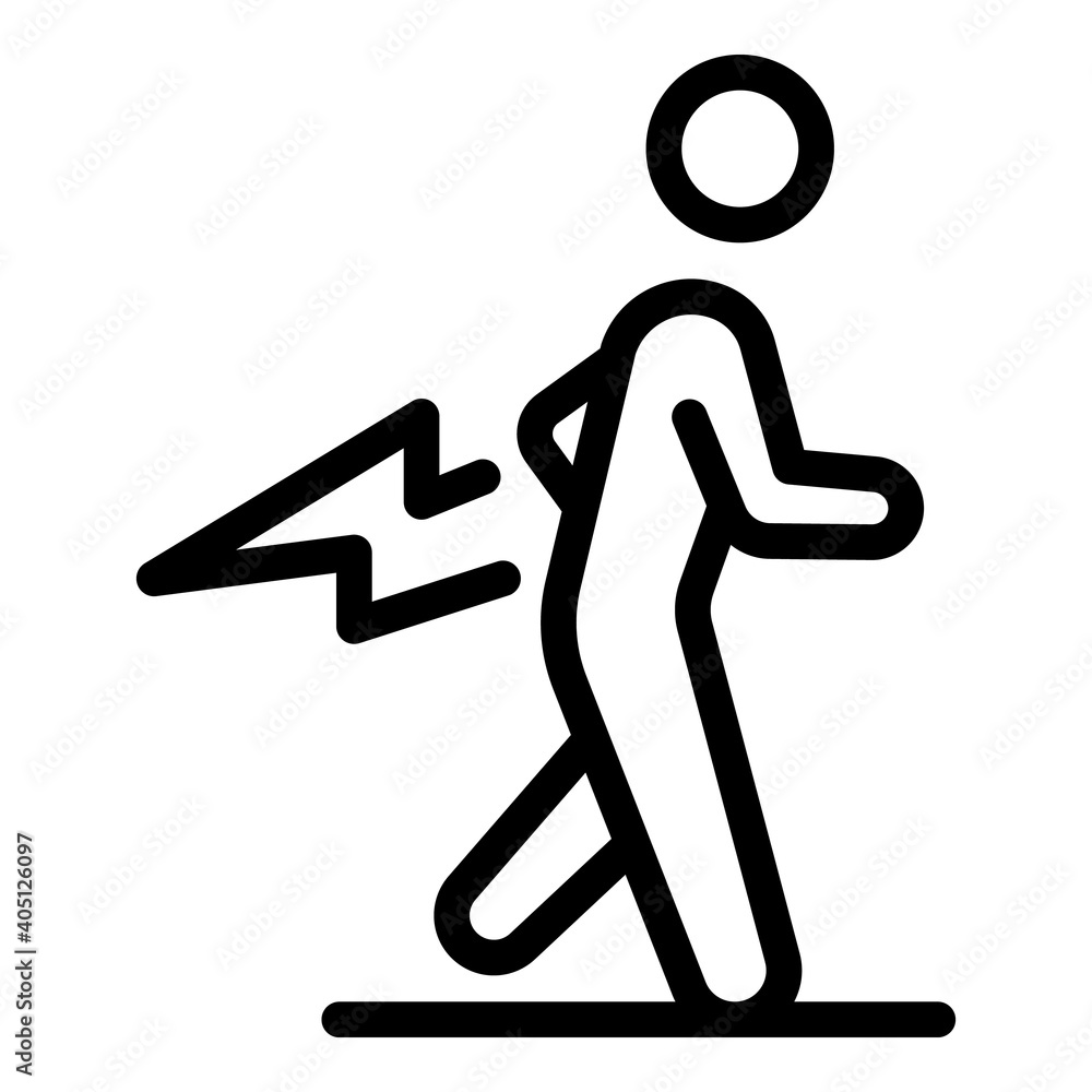 Poster running man icon. outline running man vector icon for web design isolated on white background