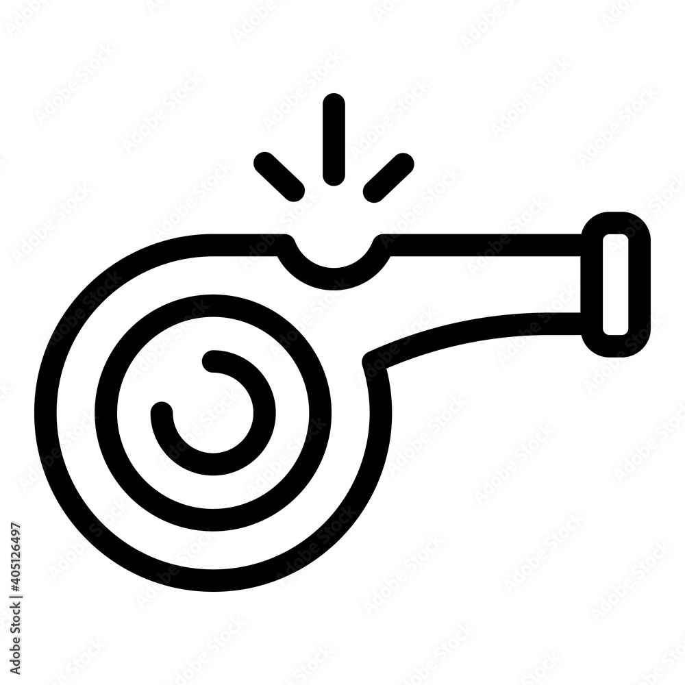 Poster whistle icon. outline whistle vector icon for web design isolated on white background