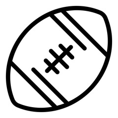 Rugby ball icon. Outline rugby ball vector icon for web design isolated on white background