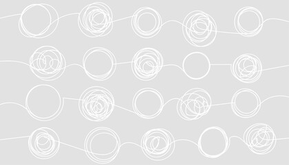 Background with tangled and unraveled doodle hand drawn tangles