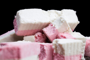 red and white Turkish delight with strawberry