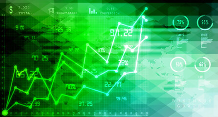 2d rendering Stock market online business concept. business Graph 