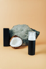 Black tubes with cosmetic cream, health care