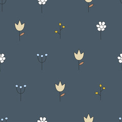 Tiny flowers seamless abstract pattern for textile, fabric or paper wrapping