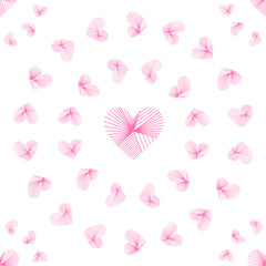 seamless pattern for Valentine's Day. Pink hearts. Background for girls. Suitable for prints, packaging and backgrounds. EPS10
