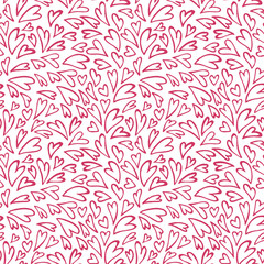 Fototapeta premium Seamless pattern with sketches of hearts