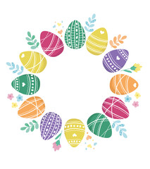Vector easter colorful eggs frame