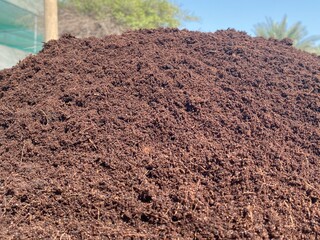 Clean soil for cultivation. The potting soil or peat is suitable for gardening and is one of the four natural elements.